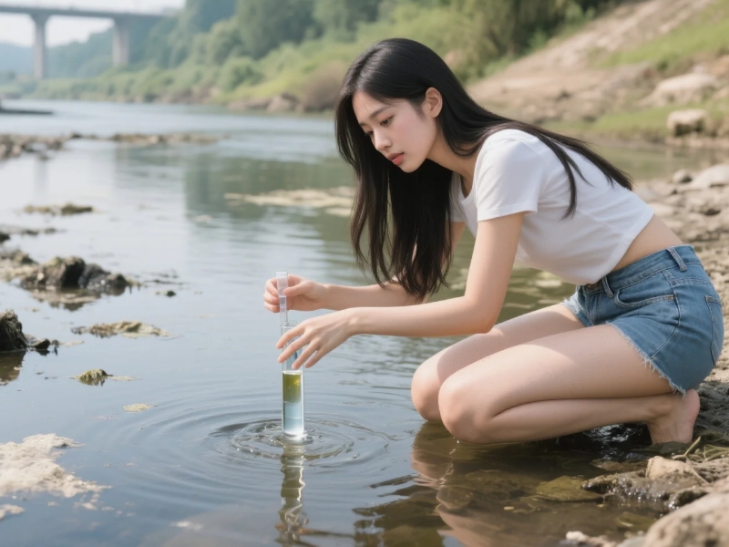 户外现场取水样图