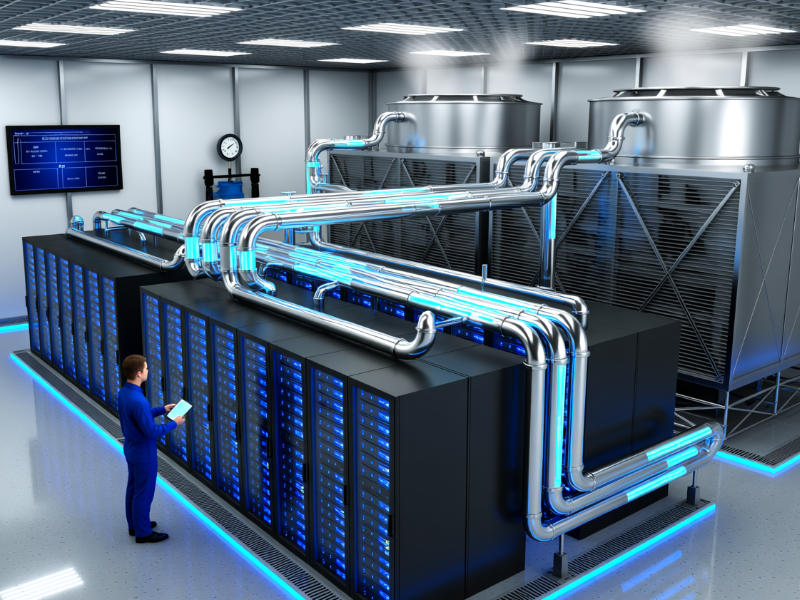 配备液冷系统的数据中心机房